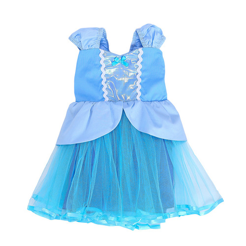 Children's Elsa Princess Dress Frozen Snow Queen Puffy Skirt Baby Elsa Baby Dress Summer