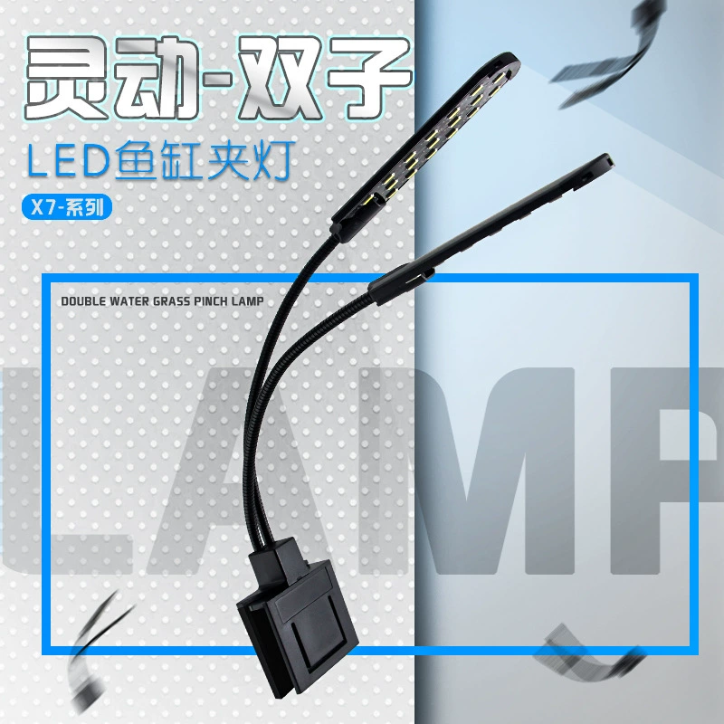 Мини LED-аквариум светильник X-серии, клипса, Белый/Синий, ультратонкий 0,3 см