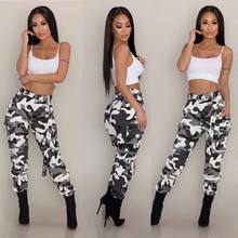 LS6114  外贸欧美女装时尚经典工装裤 多口袋迷彩工装裤配腰带