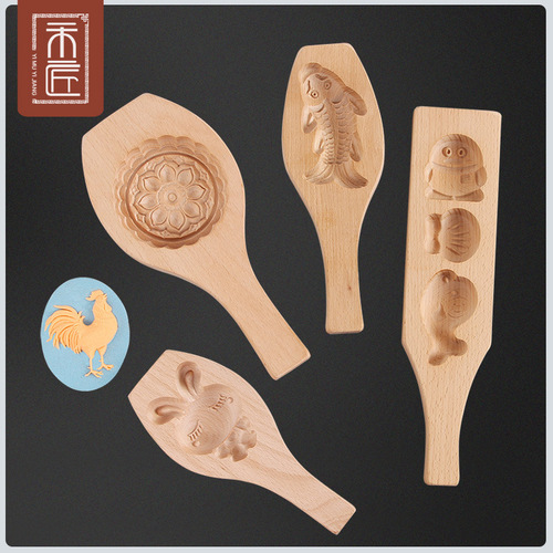 Manufacturer customized LOGO mung bean cake mold household baking tools three-dimensional ice skin pastry making mooncake mold