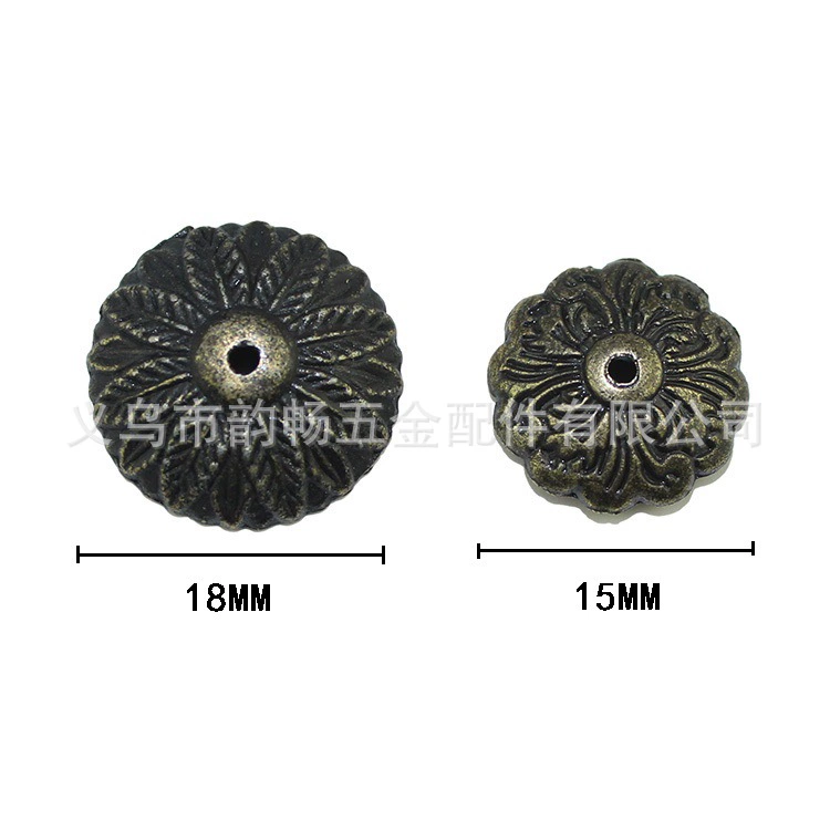 Двухразмерный античный цинковый сплав цветок поверхность пузырь для ногтей Декоративный гвоздь пузырь кусок сплава деревянная Подарочная коробка пузырь круглая прокладка для ногтей