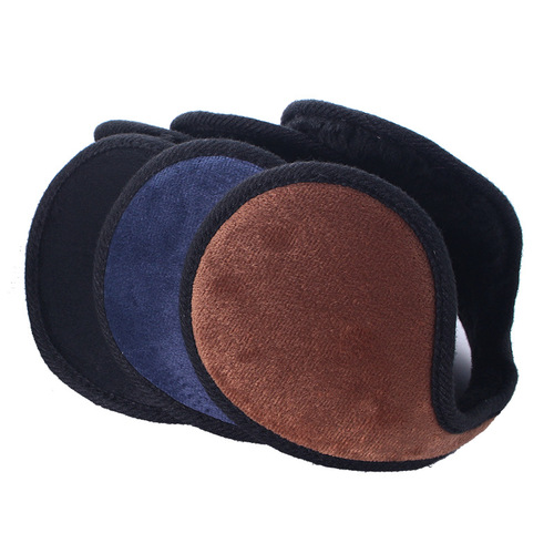 Solid color men's earmuffs, back-worn fabric plush men's warm earmuffs, ear warmers, Korean style men's earmuffs, earmuffs