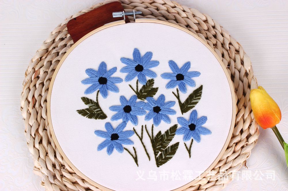 Fábrica directa Rosa bordado hecho a mano DIY tela principiante bordado europeo flores y plantas material paquete kit Kit de costura