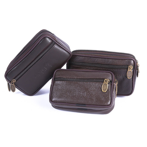 Manufacturer wholesale men's new waterproof mobile phone belt bag, leather belt, multifunctional coin key bag for the elderly