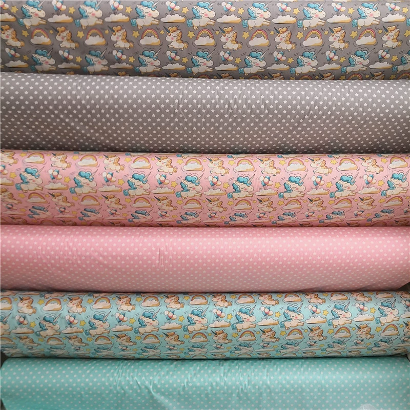Хлопок мультфильм лошадь звезда печатная ткань детский сад Детская Кровать Простыня ткань хлопчатобумажная ткань без флуоресцентного агента