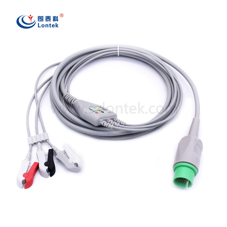 太空SPACELABS MCARE 300 90496一体3导心电导联线 夹式 美标仪表