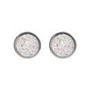 Round matte starry sky, earrings stainless steel, simple and elegant design, with gem, 12mm