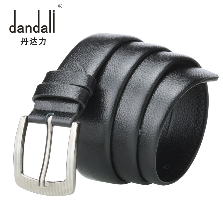 Dandali nuevo PIN hebilla cinturón de los hombres cubierta completa casual cinturón de los hombres lychee patrón resistente a los arañazos pantalones cinturón al por mayor