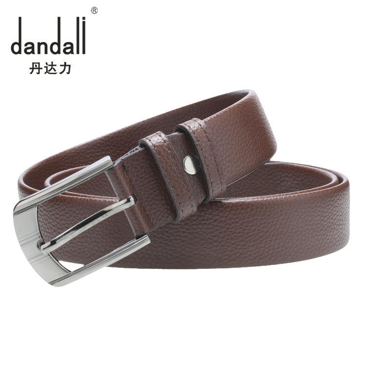 Dandali nuevo PIN hebilla cinturón de los hombres cubierta completa casual cinturón de los hombres lychee patrón resistente a los arañazos pantalones cinturón al por mayor