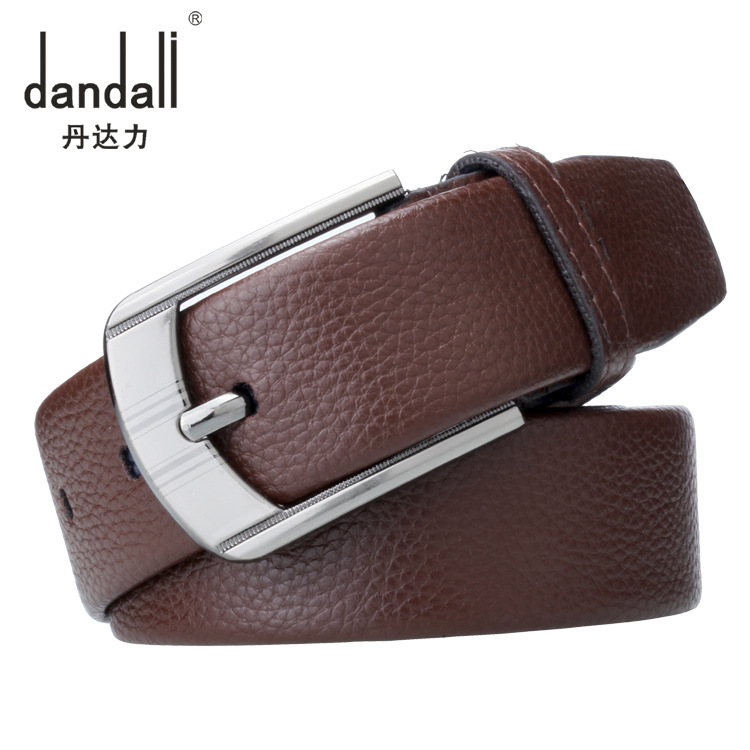 Dandali nuevo PIN hebilla cinturón de los hombres cubierta completa casual cinturón de los hombres lychee patrón resistente a los arañazos pantalones cinturón al por mayor