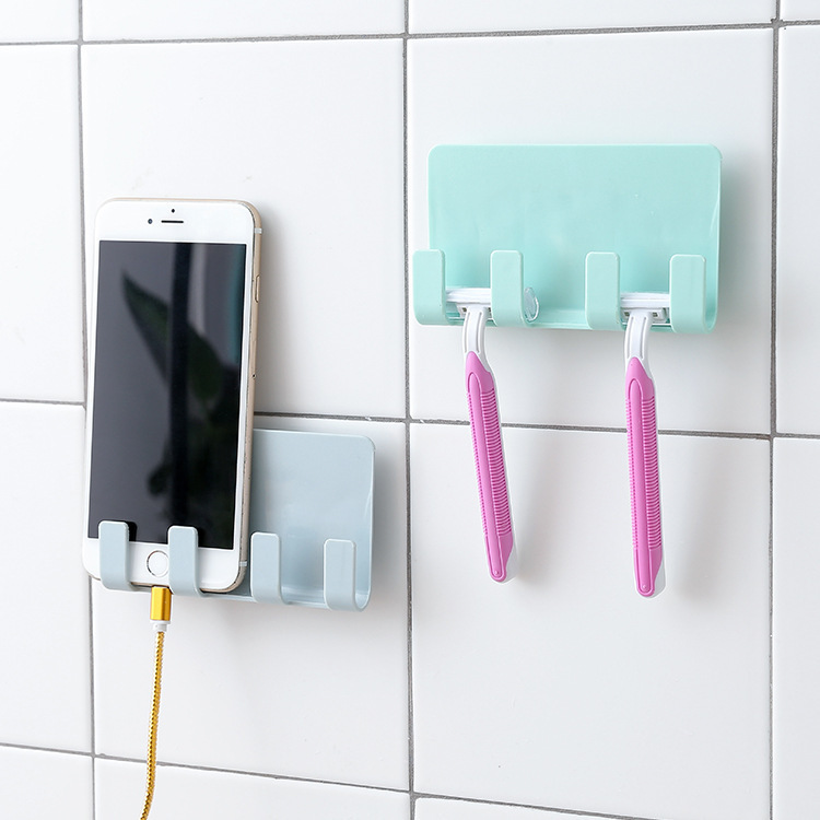 Adhesive Creative Mobile Phone Charging Storage Rack Wall Hanging ipad Wall Seamless 4 Hook Storage Hook Adhesive Creative Mobile Phone Charging Storage Rack Wall Hanging ipad Wall Seamless 4 Hook Storage Hook