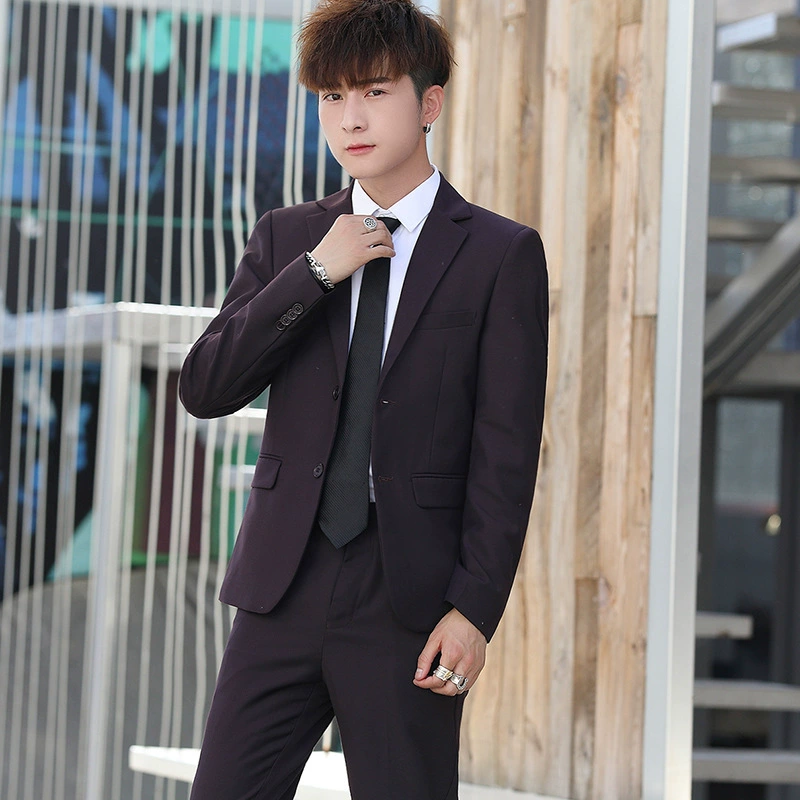 Мужской белый классический пиджак, костюм для отдыха, Slim fit, корейский стиль