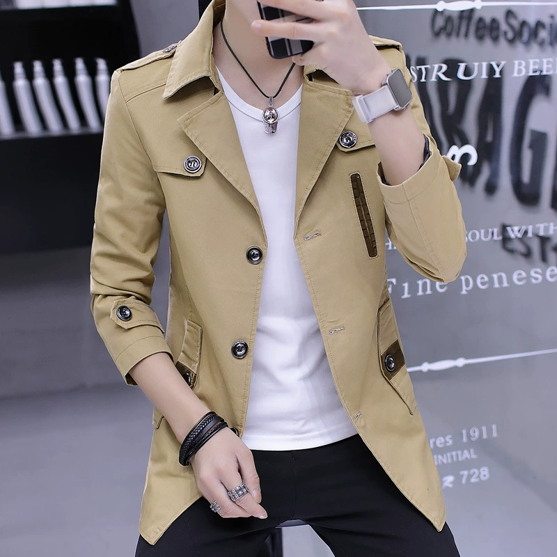 Модная куртка, тренч, осень, slim fit