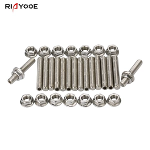 Ford 4.6 və 5.4 V8 mühərrikləri üçün paslanmayan polad qaz kollektoru bolt dəsti