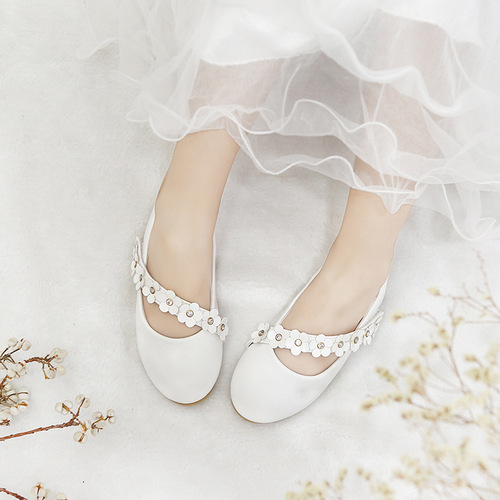 Children's leather shoes 2024 spring and autumn new flower girl princess shoes for girls and babies soft bottom dance shoes girl single shoes