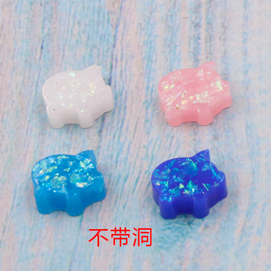 跨境DIY饰品配件合成欧珀澳宝opal 可爱小猪欧泊石 11*10.3mm