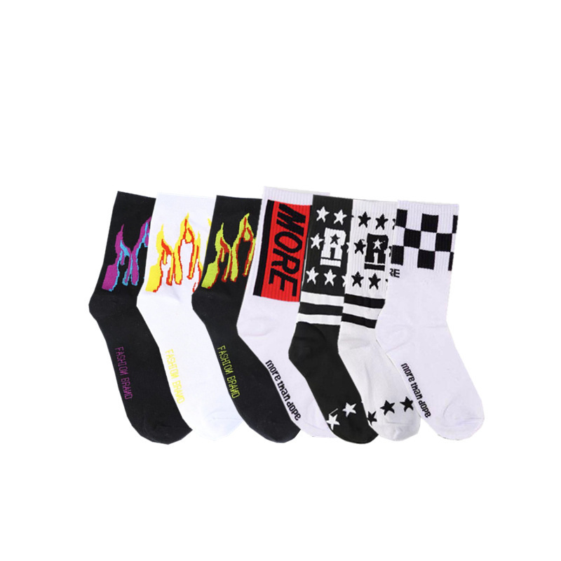 Children's Hip-Hop Socks, Kidsren's Baby Hip-Hop Trendy Summer Stockings for Boys and Girls, Color-Blocked Mid-Calf Socks, Performance Socks