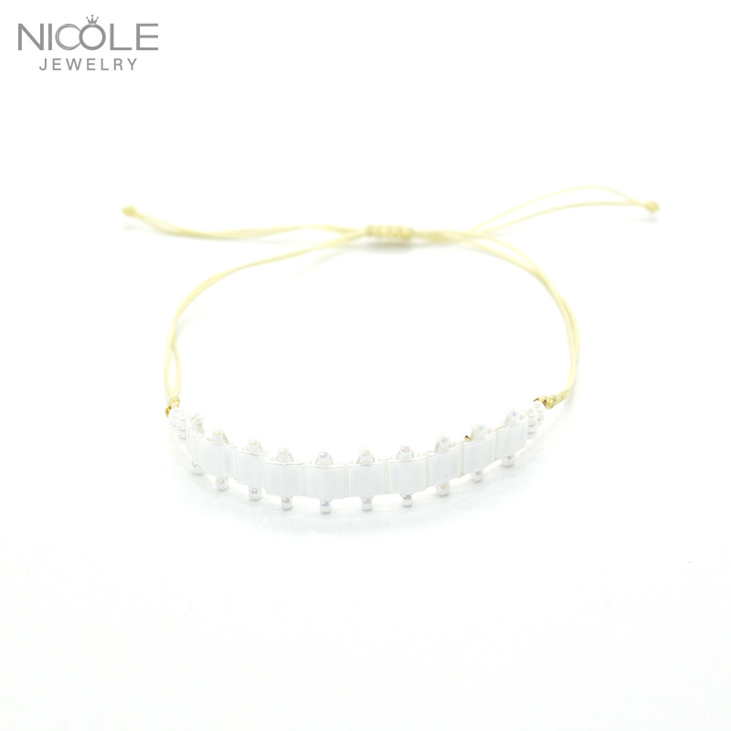 Nuevo lanzamiento de producto: Pulsera DIY de cuentas de arroz para mujer, elegante, sencilla, hecha a mano, accesorios de verano, tejida a mano