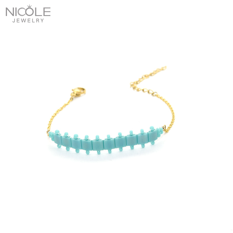Nuevo lanzamiento de producto: Pulsera DIY de cuentas de arroz para mujer, elegante, sencilla, hecha a mano, accesorios de verano, tejida a mano