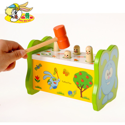 Youdel children's enlightenment early education cartoon cognitive whack-a-mole trailer infant and toddler pulling type knocking pile toy