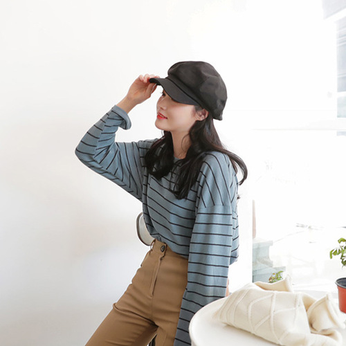 Duck bill beret Autumn Korean style trendy ladies British octagonal painter casual hat versatile simple beret