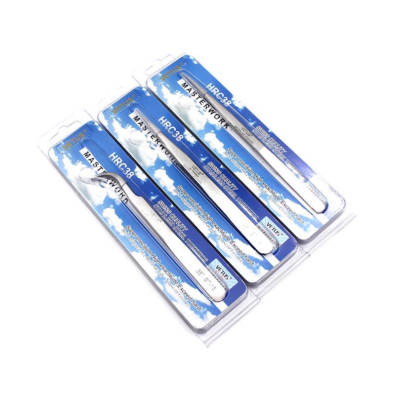 VETUS productos genuinos 38 grados ST-15, codo recto TS-15 teléfono móvil de reparación nido pájaro pelo recogiendo pinzas acero inoxidable