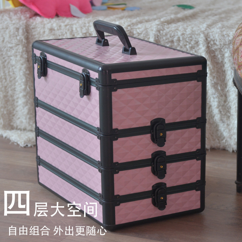 专业手提多层化妆工具箱纹绣色料收纳箱上门跟妆箱理发工具收纳箱