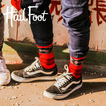 原创Hailfoot潮牌袜子 时尚迷彩横条袜子 欧美街头嘻哈风袜
