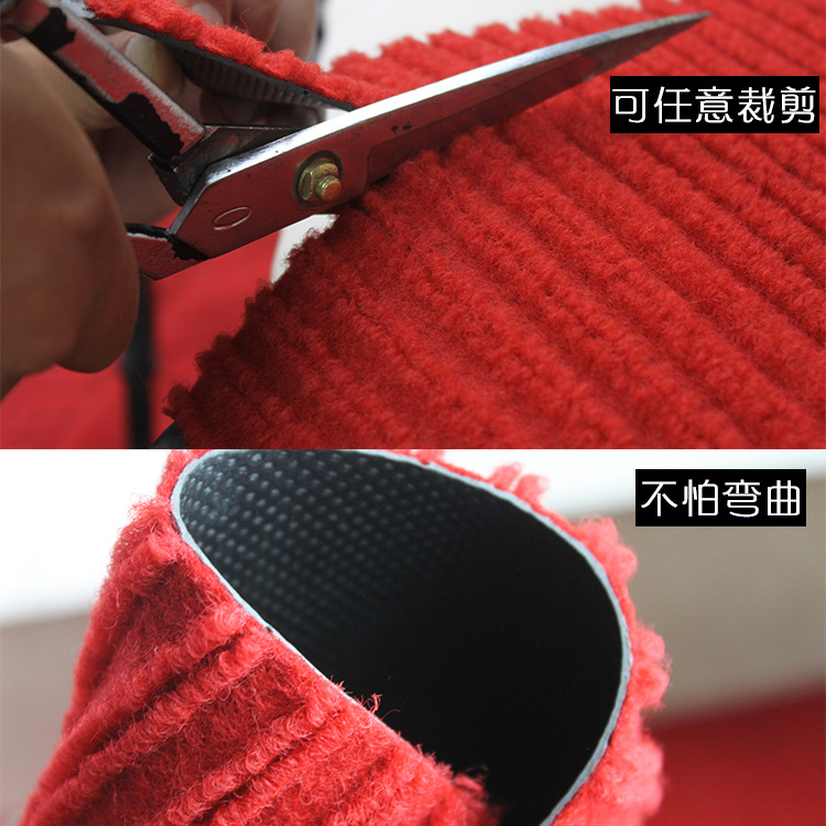 Alfombra roja antideslizante PVC piso estera hogar doble rayas cocina pasillo puerta estera absorbente espesado baño piso estera