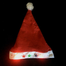 圣诞节用品圣诞帽子圣诞老人帽子圣诞帽子发光五角星圣诞帽