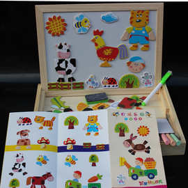 木丸子儿童积木玩具益智早教动物拼图写字板多功能磁性画板批发