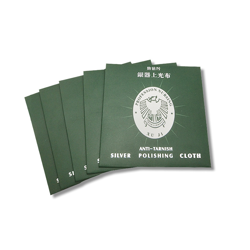 8x8cm correa de terciopelo de doble cara ingredientes de agua de lavado de plata fácil de pulir Paño de limpieza profesional de plata joyería de plata