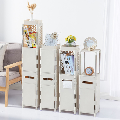 Bathroom shelf, toilet paper holder, corner cabinet, floor-mounted bathroom storage shelf, bathroom and toilet supplies organizer