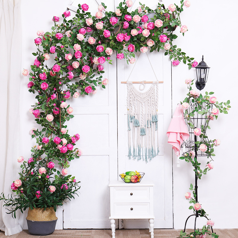 Air conditioning tube blocks peony flowers fake flowers rattan wraps…