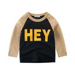 27kids children's clothing autumn new product 2024 children's T-shirt Korean style baby long-sleeved top boy's bottoming shirt INS