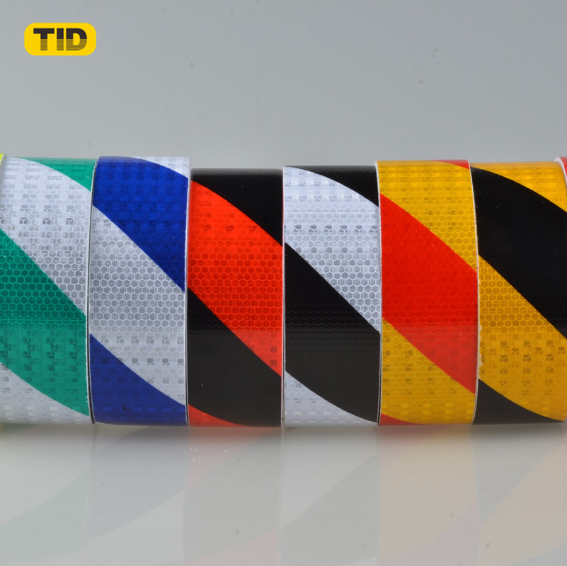 斜纹反光车贴 货车蜂窝状晶彩格反光警示胶带 pvc不干胶贴纸