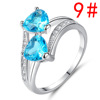 Accessory, zirconium, fashionable cute ring with stone, European style, suitable for import, wholesale