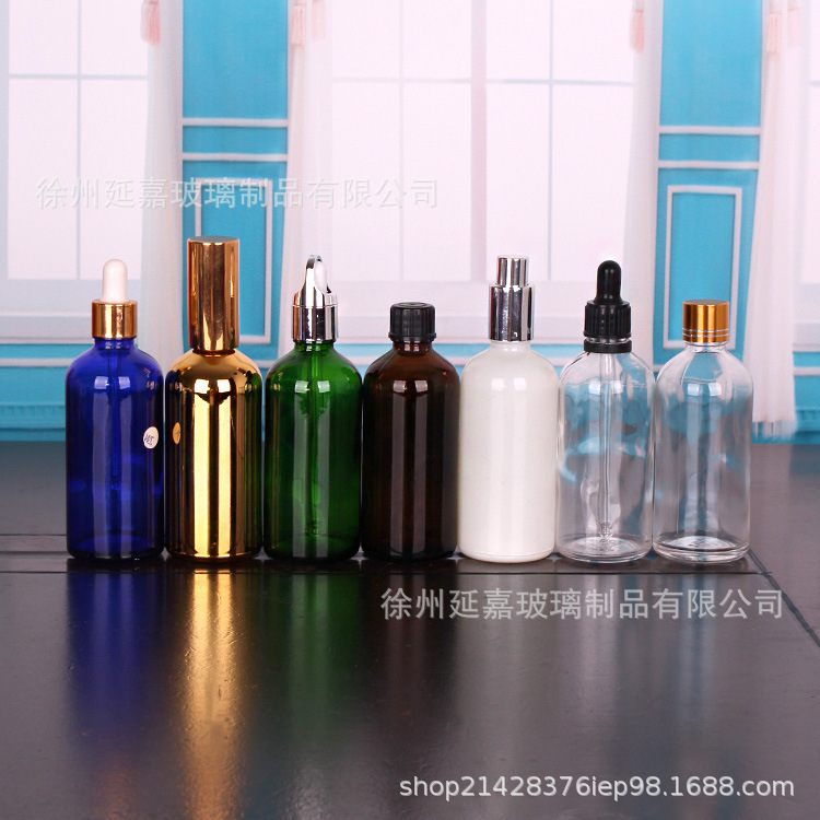 现货供应电镀精油玻璃瓶喷色化妆品瓶乳液瓶