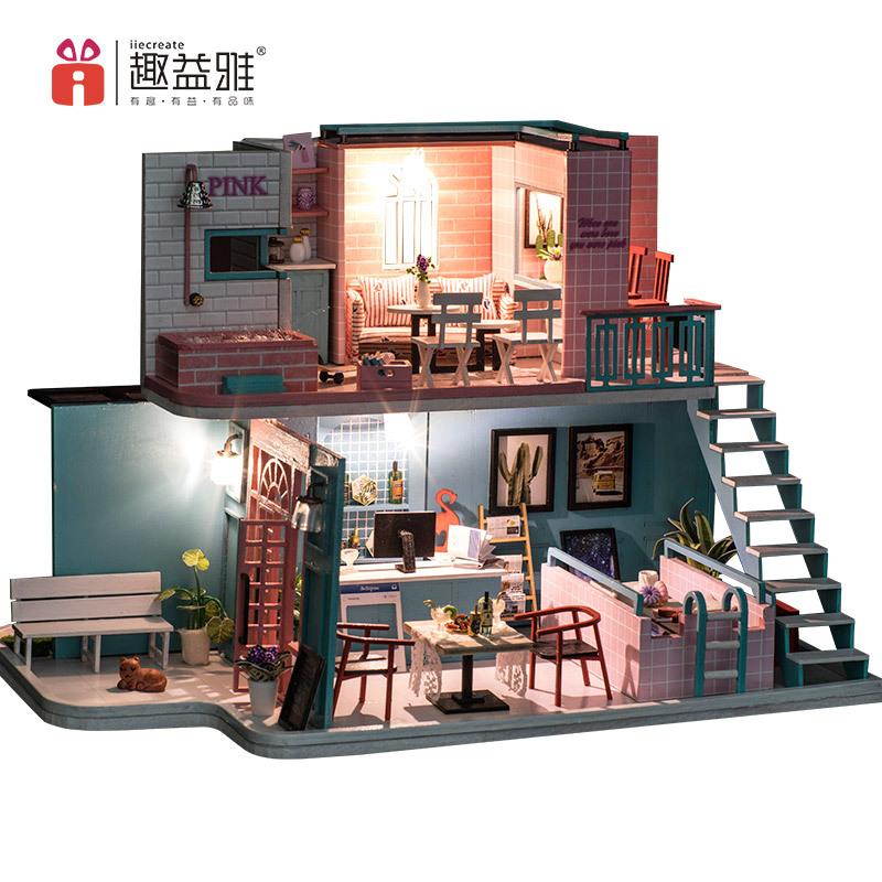 One Piece Drop Shipping Diy Cabin Handmade Internet Celebrity Shop House Model Assembled Toys Creative Birthday Gift For Women-medium