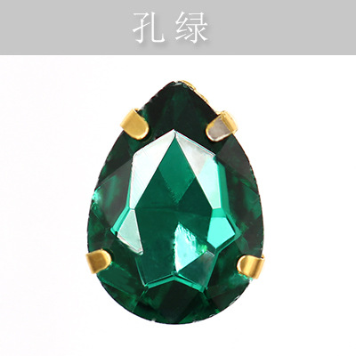 Suministro directo de agua con fondo de oro, gota de agua, cristal, diamante, vestido de novia, accesorios de joyería de cristal, accesorios, gota de agua multicolor, diamante de garra