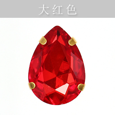 Suministro directo de agua con fondo de oro, gota de agua, cristal, diamante, vestido de novia, accesorios de joyería de cristal, accesorios, gota de agua multicolor, diamante de garra