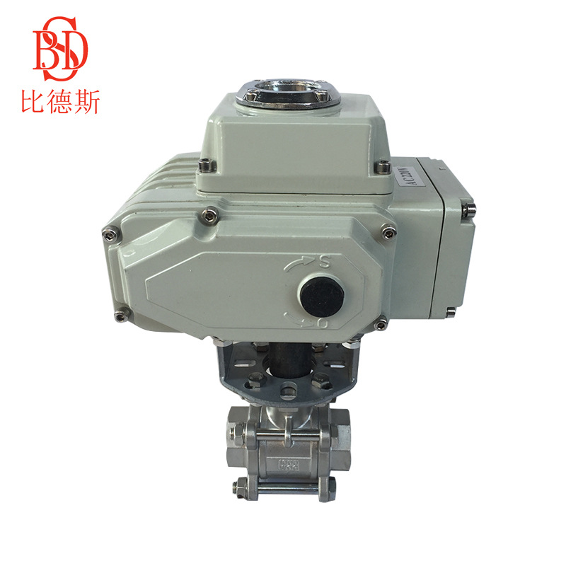 【比德斯】Q911F-16P电动丝扣球阀 电动三片式不锈钢内螺纹球阀