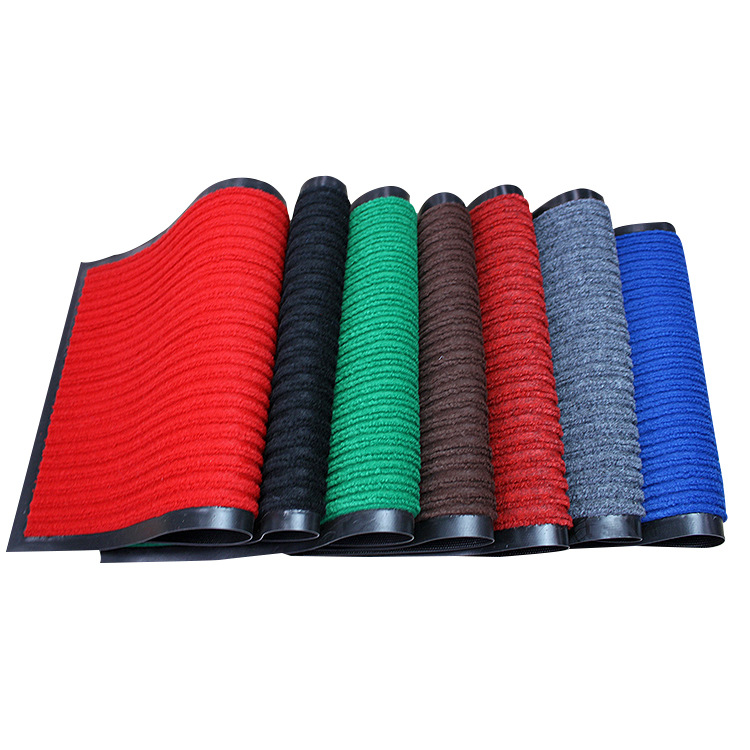 Alfombra roja antideslizante PVC piso estera hogar doble rayas cocina pasillo puerta estera absorbente espesado baño piso estera
