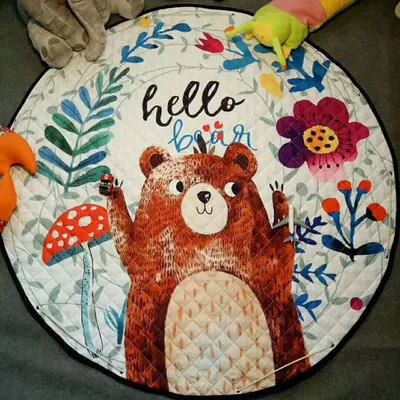 Ins Cotton Car Storage Mat | Avtomobil döşəmə paspasları - red-brown-bear-15-m-diameter-round-storage-mat