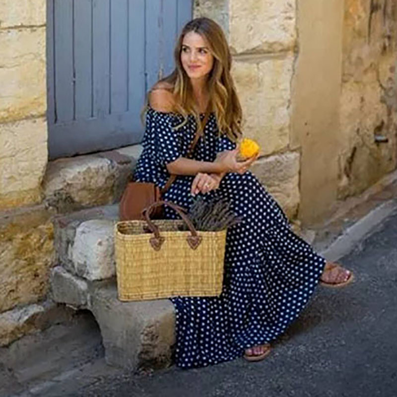 Cross-border Foreign Trade Explosions Women's Printed dress Fashion Commuter Floral Dress One-Shoulder Two-Wear Long Dress Amazon