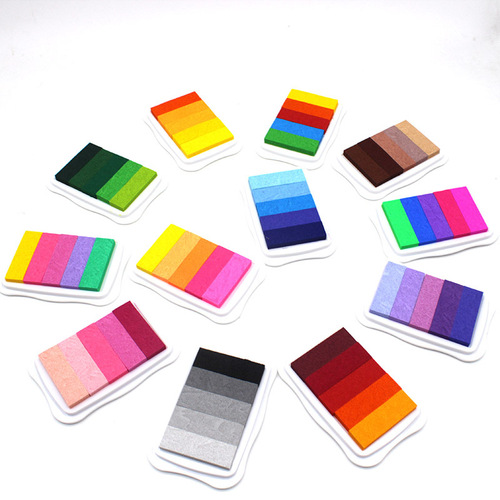 Junesix five-color CP gradient ink pad, three-color SR gradient ink pad, handprint pad, ink pad,