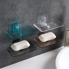 New hole-free wall-mounted crystal soap holder bathroom wall-mounted soap rack draining soap dish shower soap holder