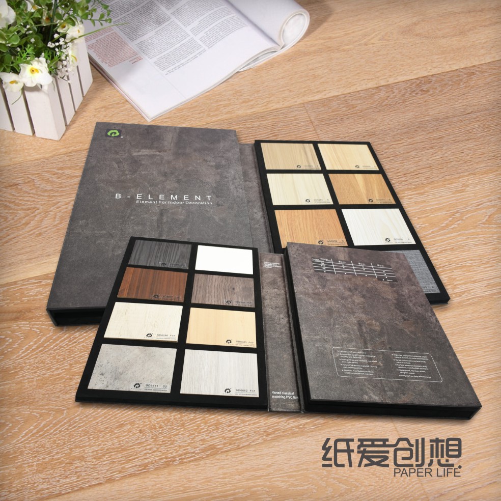 专业高端板材色卡 特种纸色卡样品册印刷 木板样板册