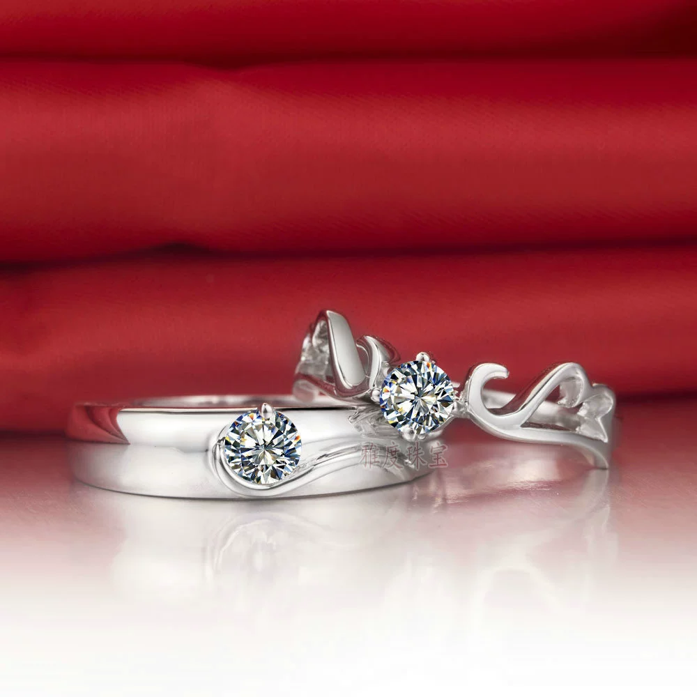 Ювелирное кольцо SONA Diamond Ring Couple Ring 925 Silver Gold Plated Angel Wings Pair Ring Wedding Diamond Ring