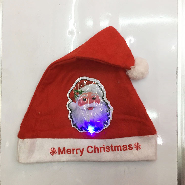 Gorro navideño con luces LED, gorro navideño con luz intermitente de tres segmentos, gorro con música, gorro navideño con luz intermitente y LOGO bordado personalizado.